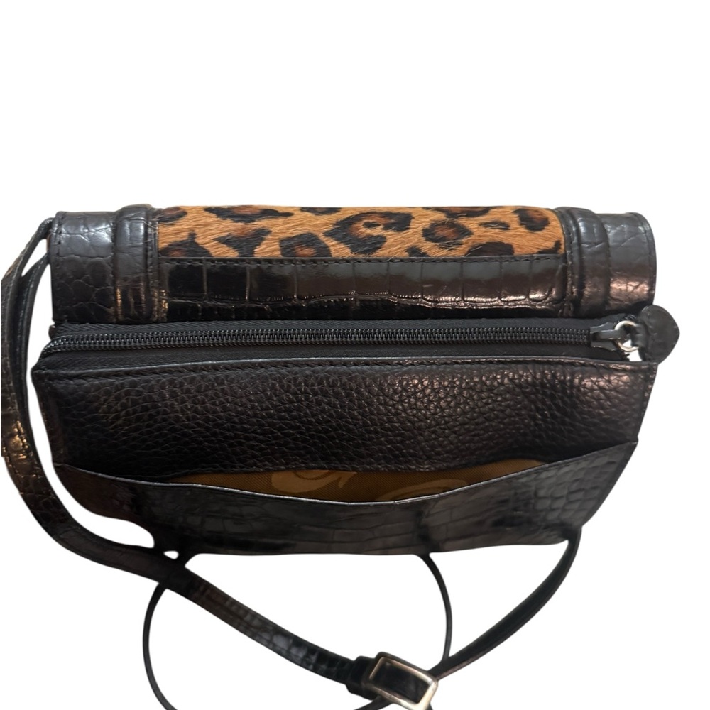 Vintage Brighton Animal Print Black Leather Tote Crossbody - Picture 16 of 16
